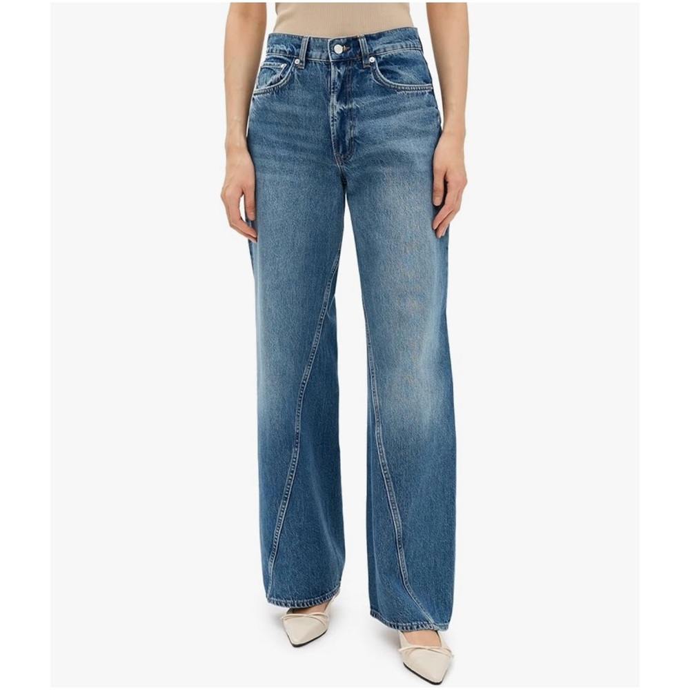 Anine Bing Brie Jeans in Aegean Blue color (23)